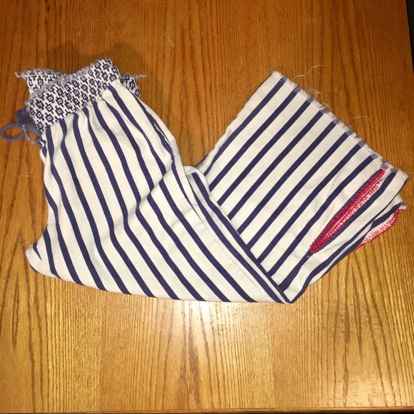 COPY - Indigo Rein Navy Striped Capris w Red Slit… - Picture 3 of 6